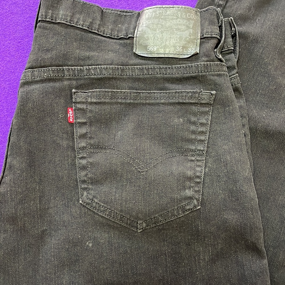 Levi’s Mens black denim jeans, baggy dad jeans👖 - Picture 3 of 4